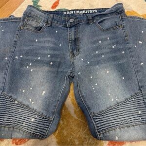 Denim & Rivets Kids Paint-Splatter Moto Jeans - EUC. size 14
